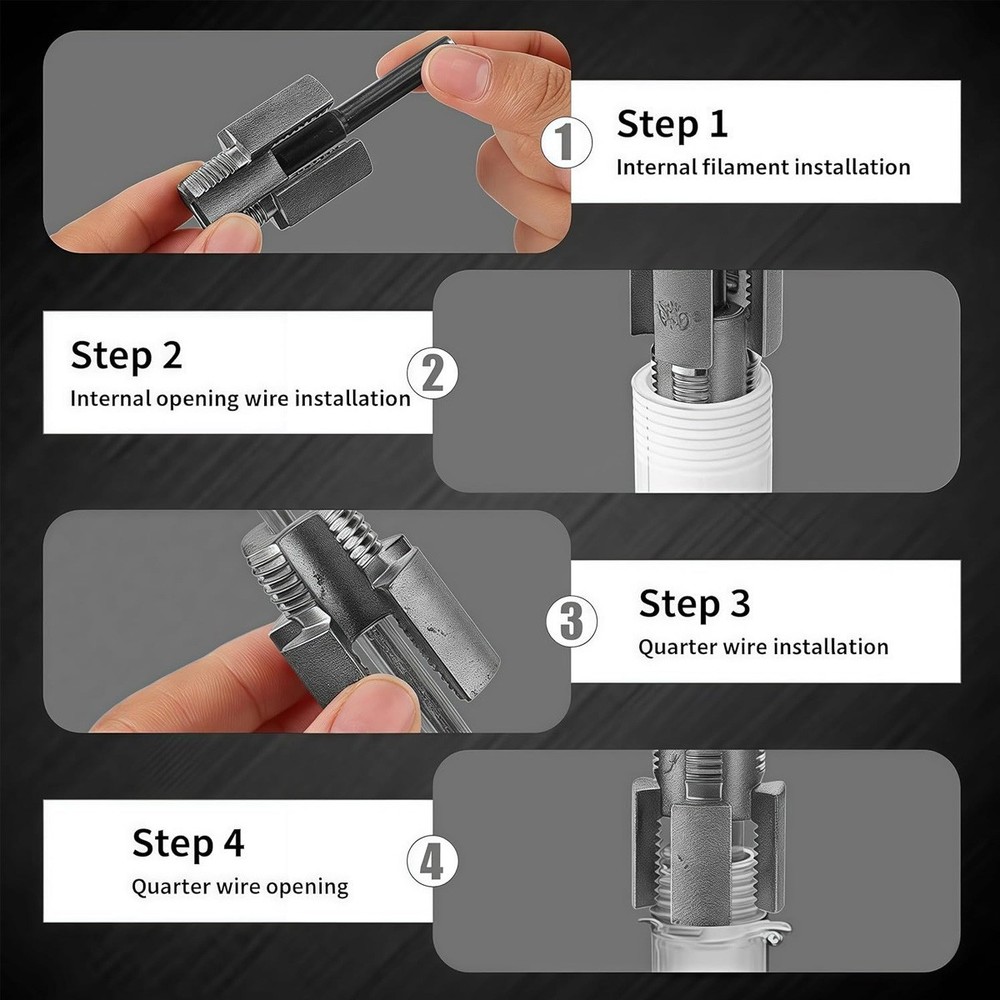 2X Water Pipe Internal & External Integrated Threader Kit Threader Cutting Tool