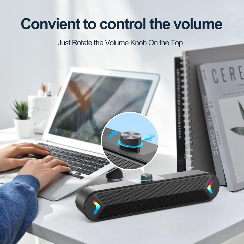 Computer Speakers,Pc Speakers for Desktop,Wired Usb-Powered Sound-Bar for Comput
