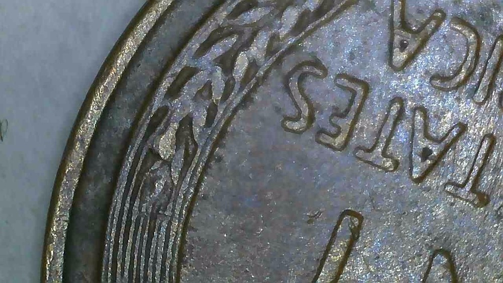 1958 P lincoln penny with 2 cuds errors on reverse wheats.