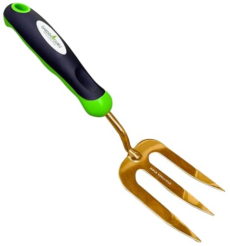 Garden Guru Hand Weeder Fork Tool – Rust Resistant – Ergonomic 1 Pack Titanium