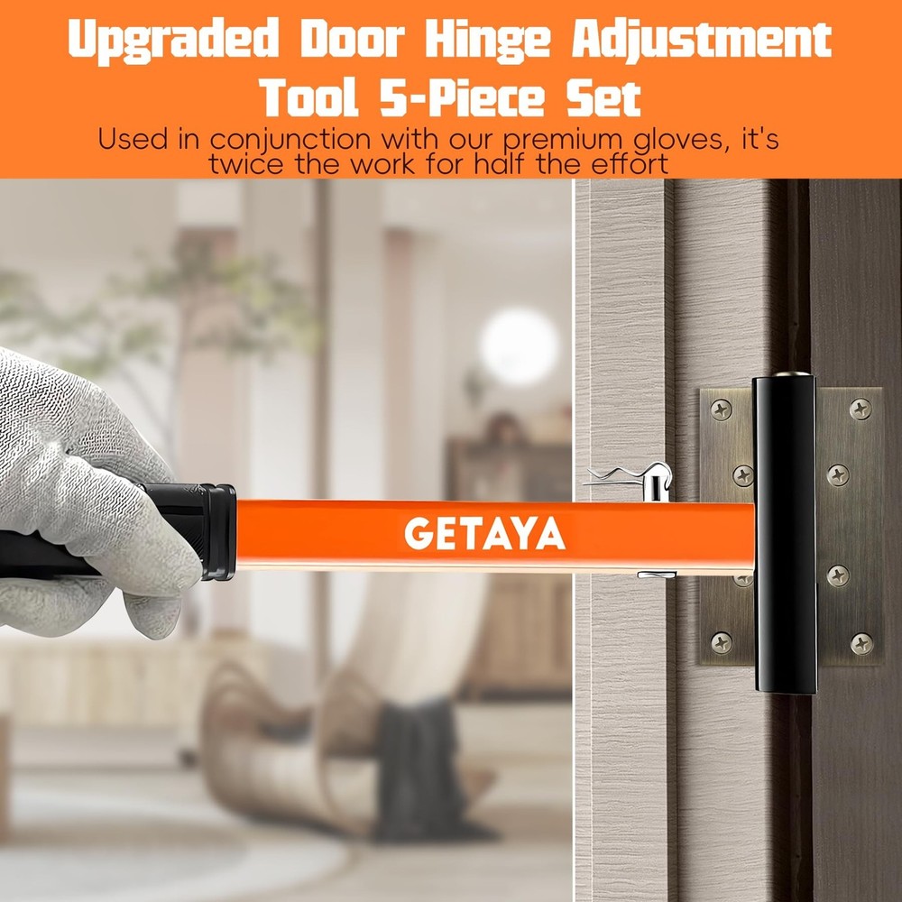 4 in 1 Door Hinge Adjustment Tool, Multi-Size Hinge Adjustment Tool with Rubb...