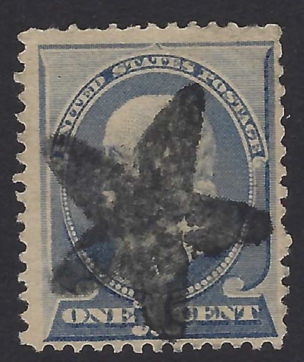 SWFLStamps - Sc. # 212 - Solid 5-Point Star Fancy Cancel                 (G-060)