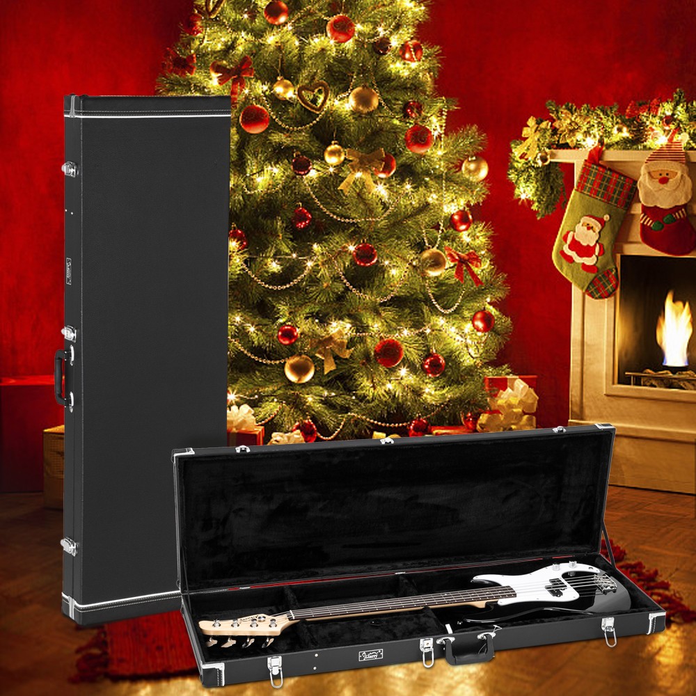 Hard Case Flat Black Grade Electric Guitar Square
