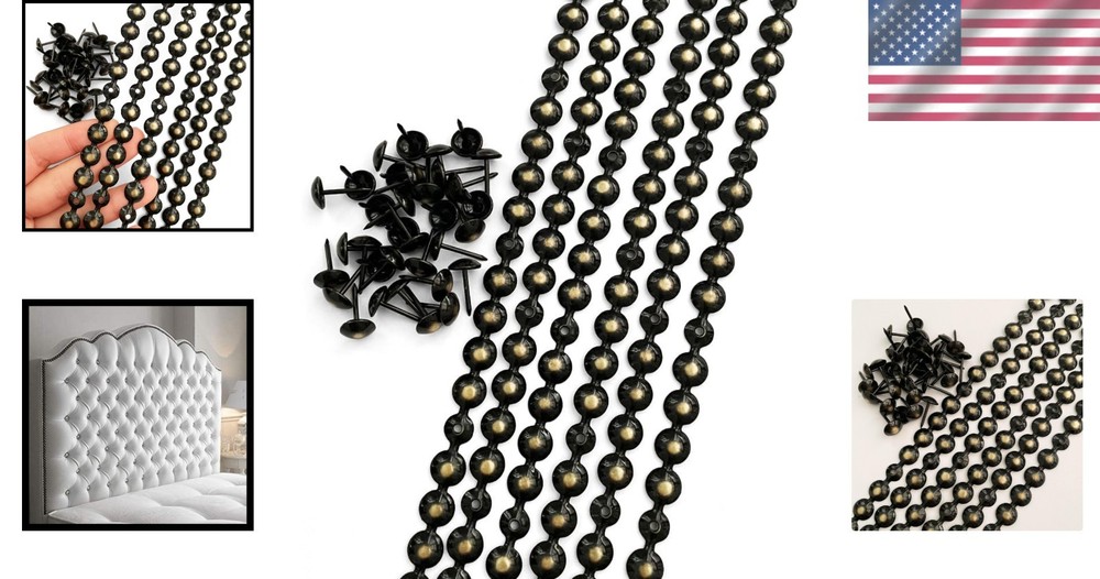 Decorative Upholstery Tacks, 10m Bronze Nail Strips