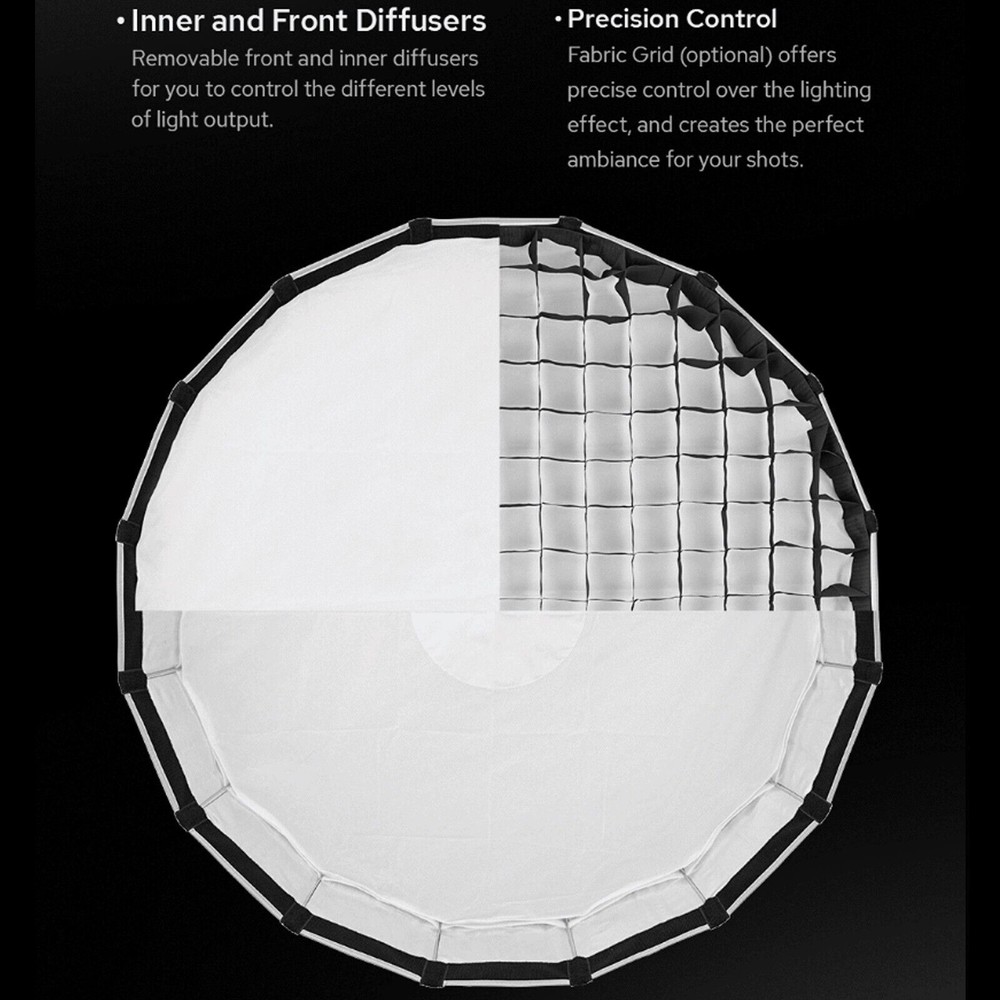 Godox S65T 65cm Umbrella Softbox Quick Release Light Diffuser Reflector + Grid