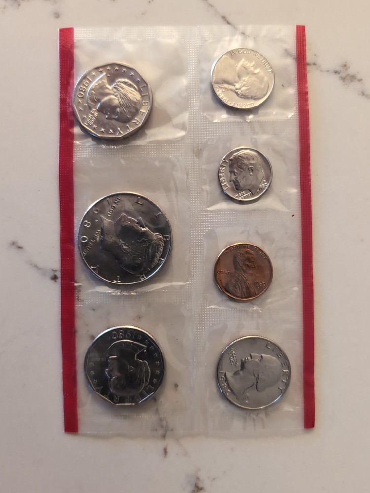 1980 US Mint Set, 13 Coins Original Packaging