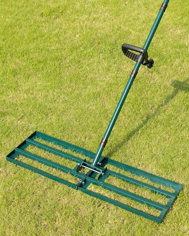 Lawn Leveling Rake 30x10'', Yard Leveling Rake for Soil with Adjustable Handle,