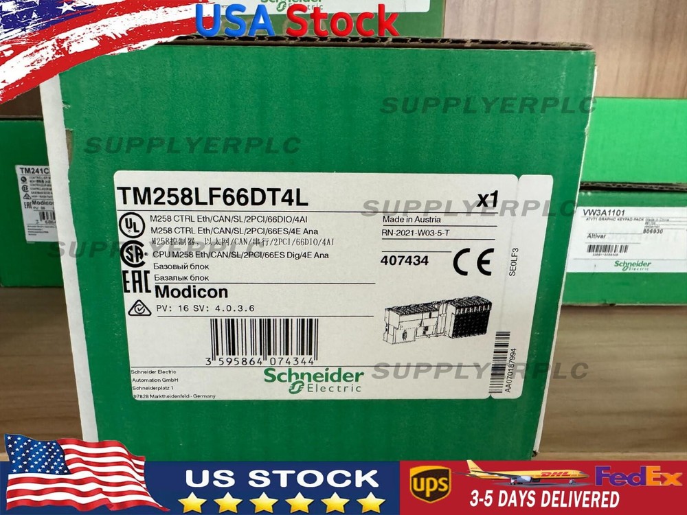 The new TM258LF66DT4L PLC programmable controller delivers fast