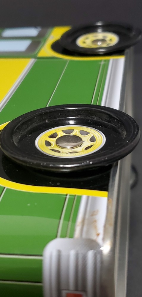 John Deere Bus Shaped Tin Coin Box