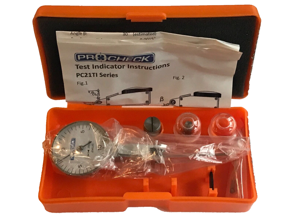 Dial Test Indicator Complete Set Long Point .020" Range .08 Point 1035WL P3