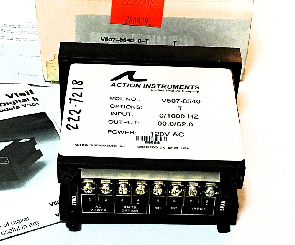 ACTION INSTRUMENTS V507-8540 DIGITAL PANEL GPM METER