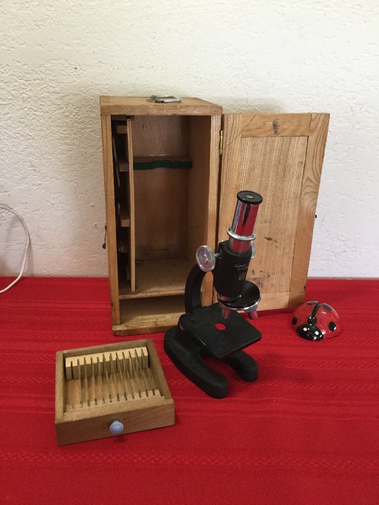 LUMEX No3 MICROSCOPE IN FITTED WOODEN BOX