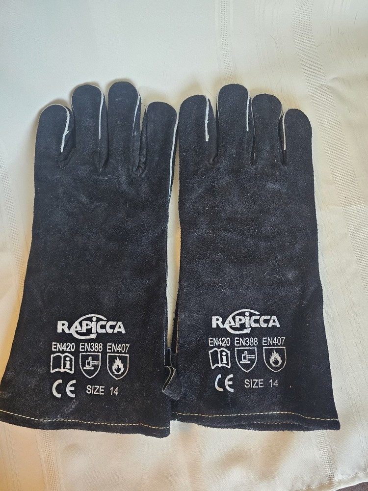 Rapicca Black Leather Welding Gloves Size 14