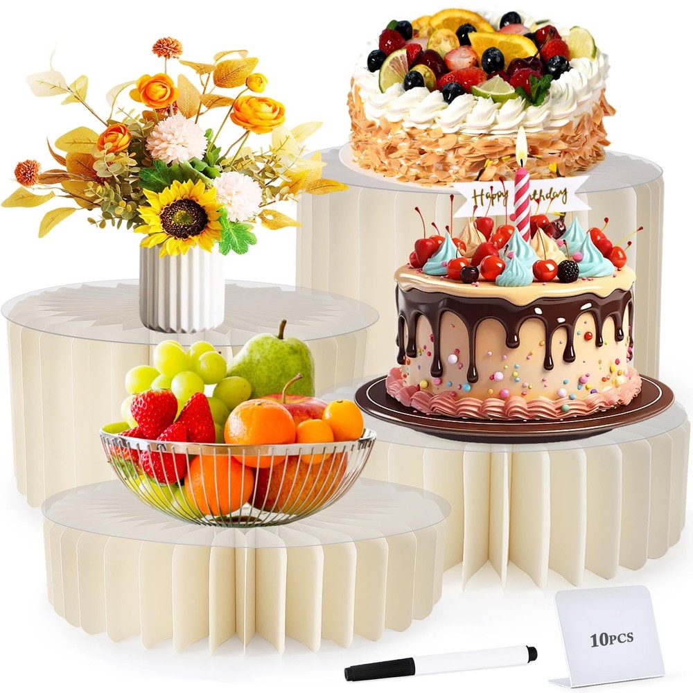 Buffet Risers, 11.8in Large Foldable Display Stand Food Risers for Buffet Tab...