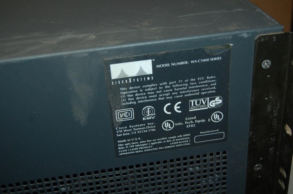 Cisco Systems Catalyst 5000 Series 5-Slot Multi-Layer Switching System WS-C5000