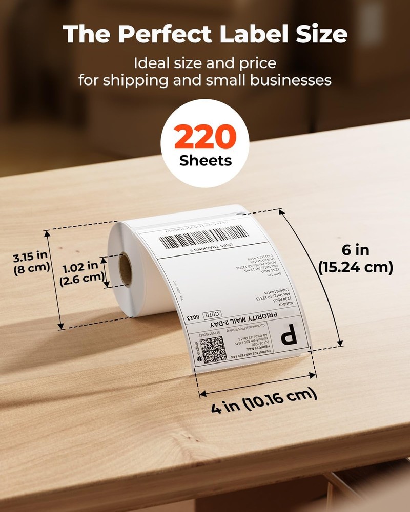 MUNBYN 4x6 Direct Thermal Printer Label, Shipping Labels Compatible with