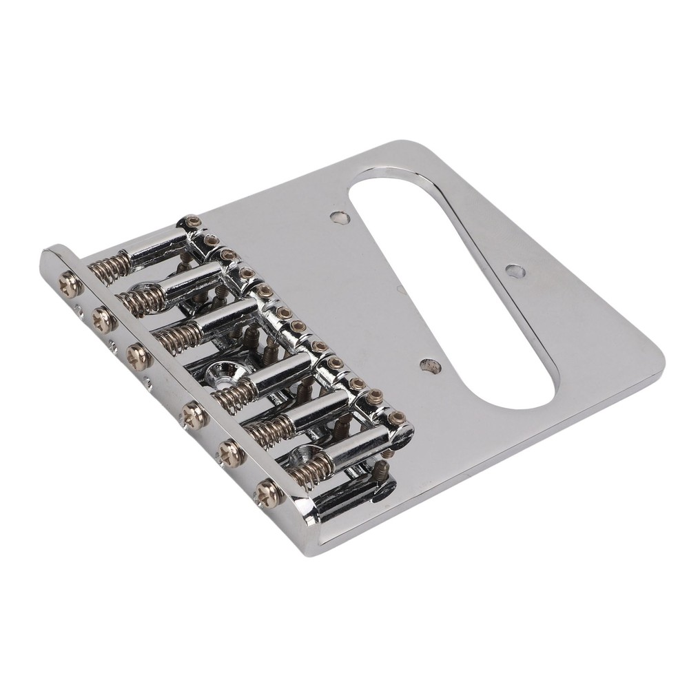 L Shape Guitar Bridge Replacement 6 Saddle Fixing String Pull Plate For TL E CHU