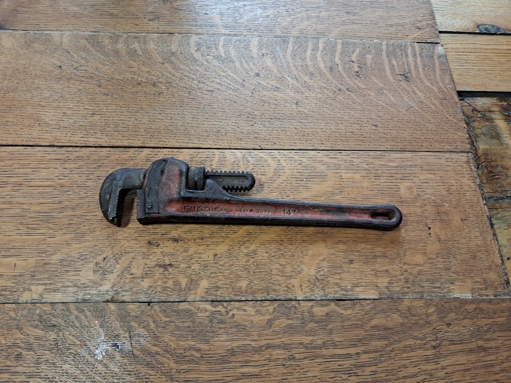 The Ridge Tool Co. (RIGID) 14” Pipe / Monkey Wrench Elyria, Ohio. Os185