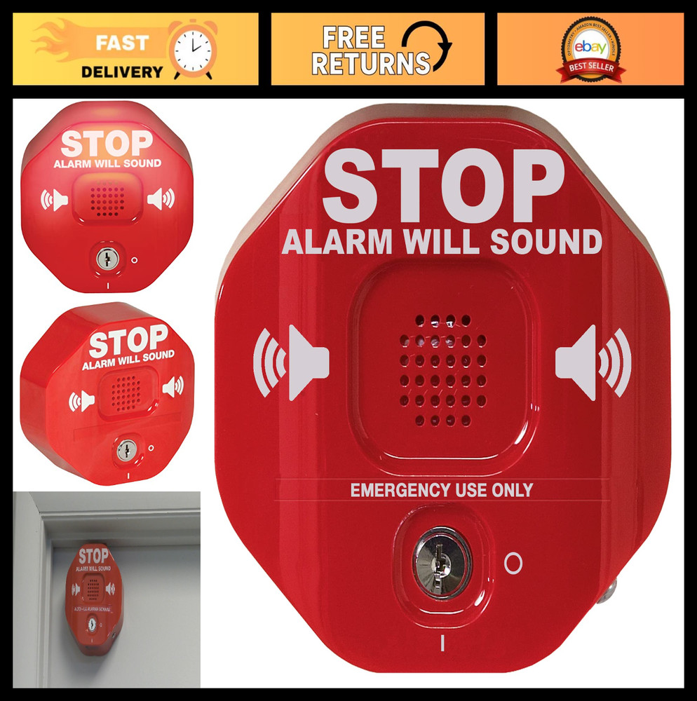 Multifunction Door Alarm - Exit Stopper for Emergency Doors, Prevents Unauthoriz
