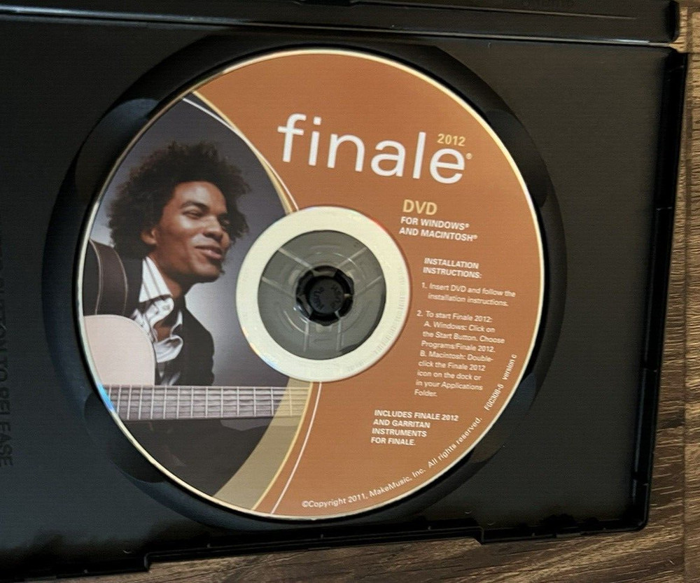 MakeMusic Finale 2012 Music Notation for Windows & Mac DVD - Read Description!