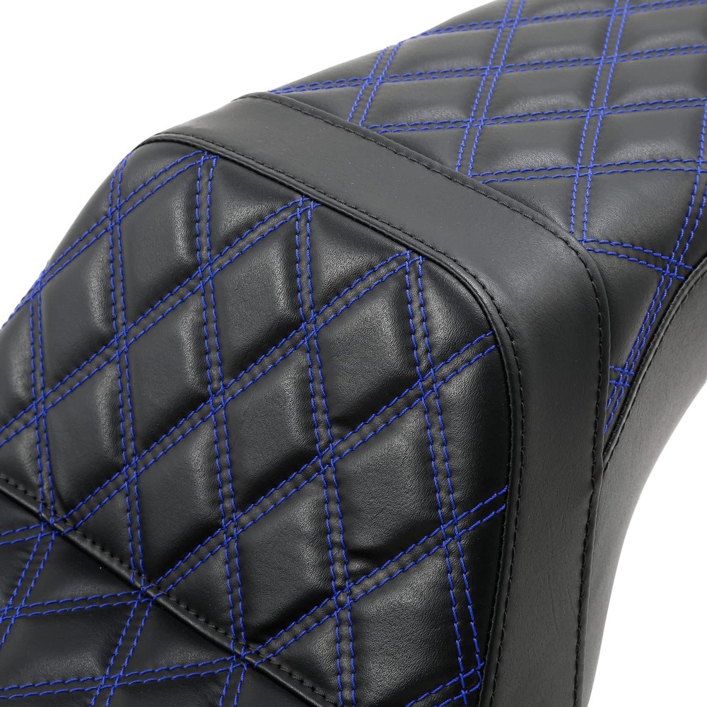 Dyna Motorcycle Seat Driver Passenger 2006-2017 Blue Stitching