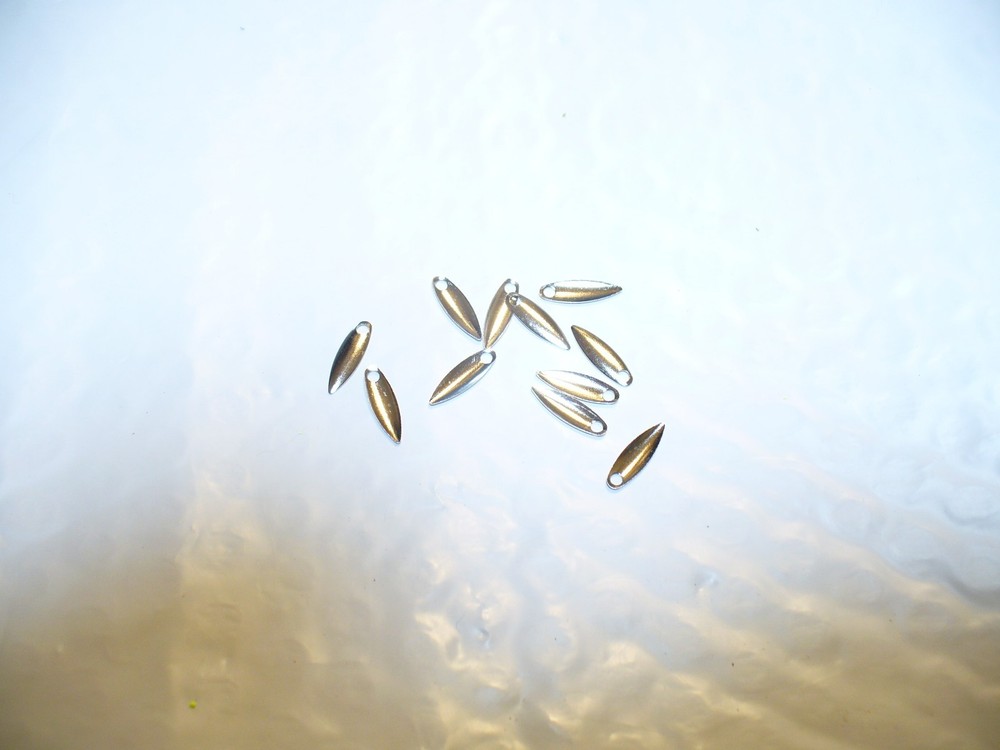 SMALL Willow Leaf Spinner Blades  SIZE  # 00  200 SILVER COLOR
