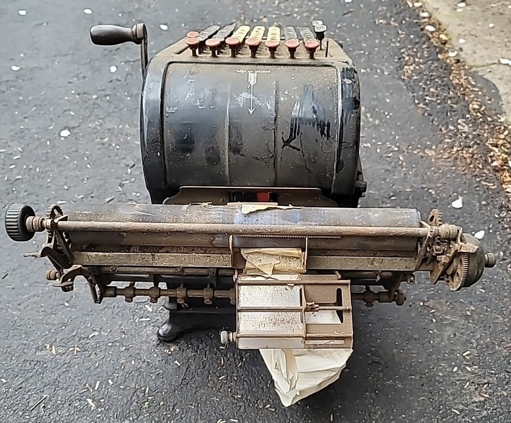 Vintage Boroughs Glass Panel Adding Machine No? As Found