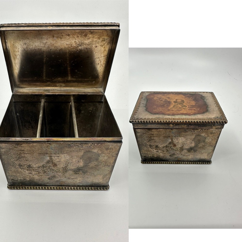 Vintage Sheffield Cigarette/Card Silver Box Knight Head