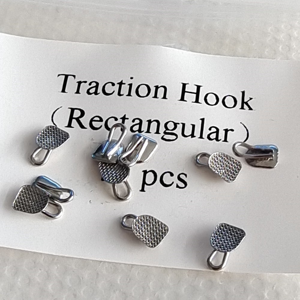 Dental Orthodontic Lingual Buttons with Traction Hook Rectangular /Round Type
