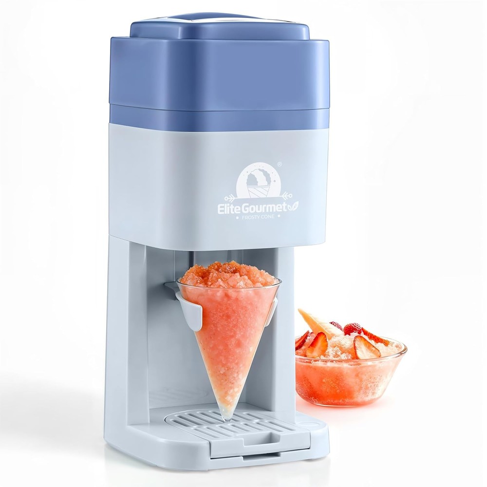 Elite Gourmet Shaved Ice Maker Snow Cone Machine & Mold Periwinkle