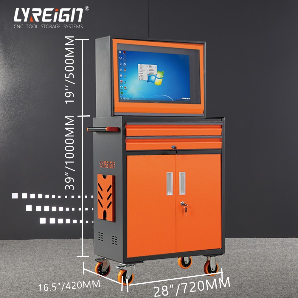 Industrial computer cabinet Can support a computer screen up to 27 inches