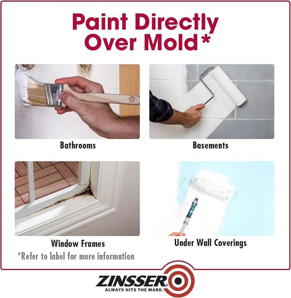 Mold Killing Primer Water-Based 32 Fl Oz Matte White Interior Exterior Use