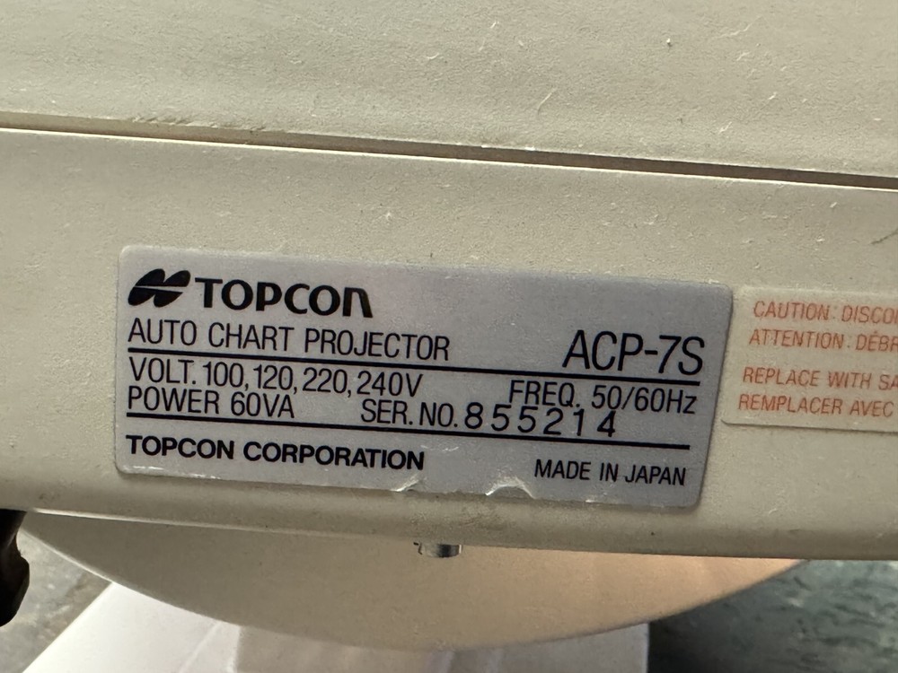 Topcon ACP-7S chart projector for eye exam
