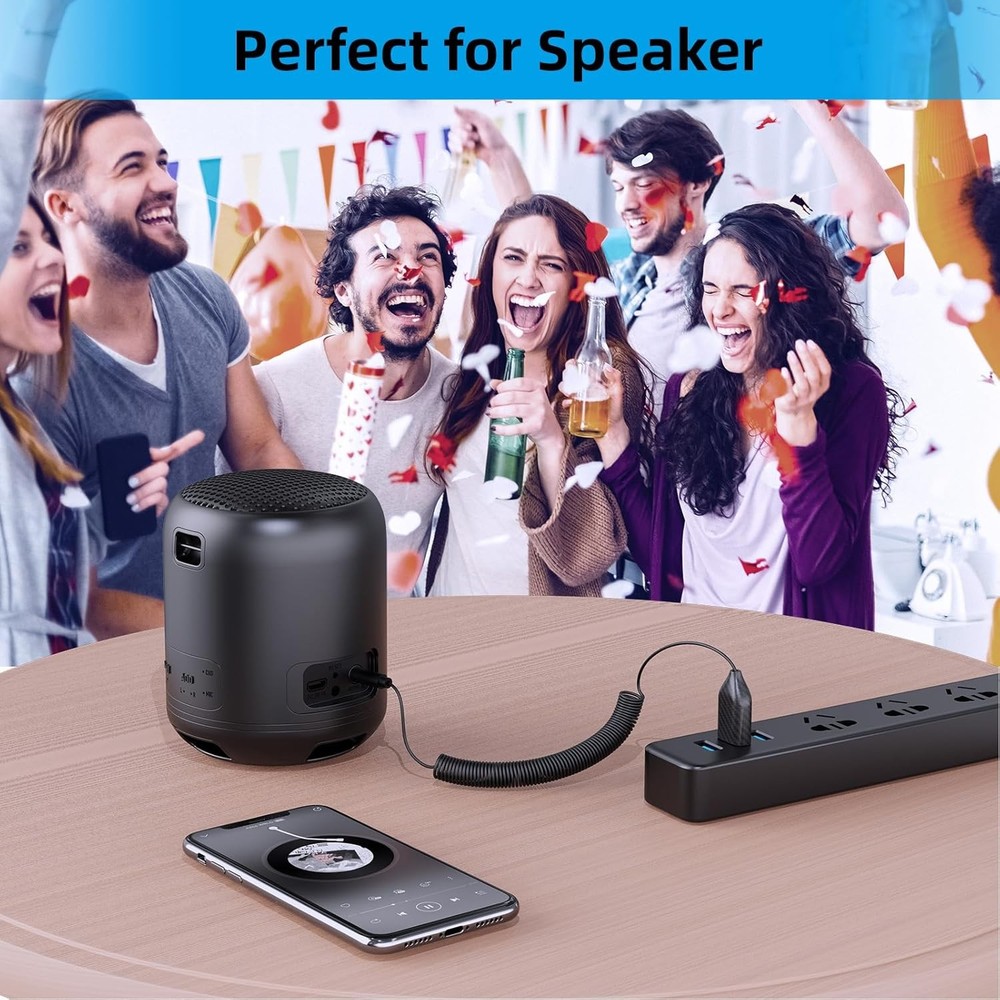 ZIOCOM Bluetooth Aux Adapter for Car, USB 5.2 Receiver, 3.5mm Black