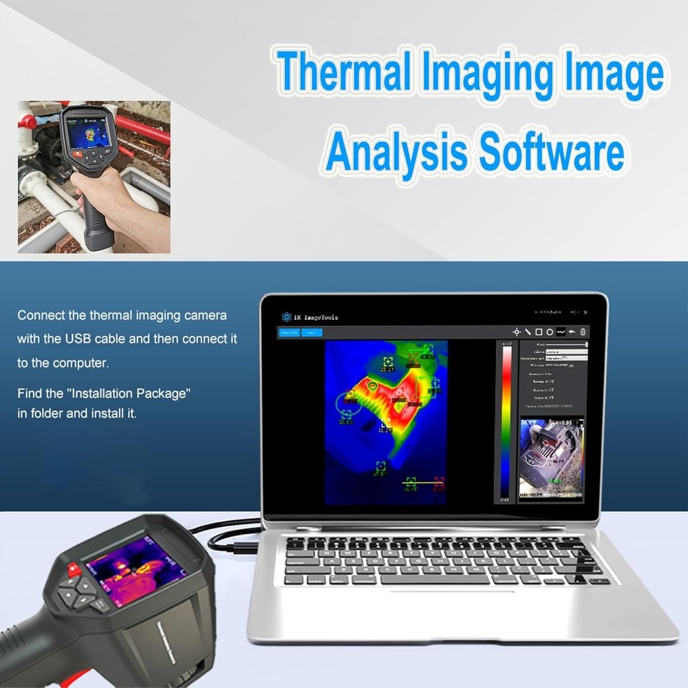 Rechargeable Infrared Thermal Camera with 256x192 Resolution & Analysis Software