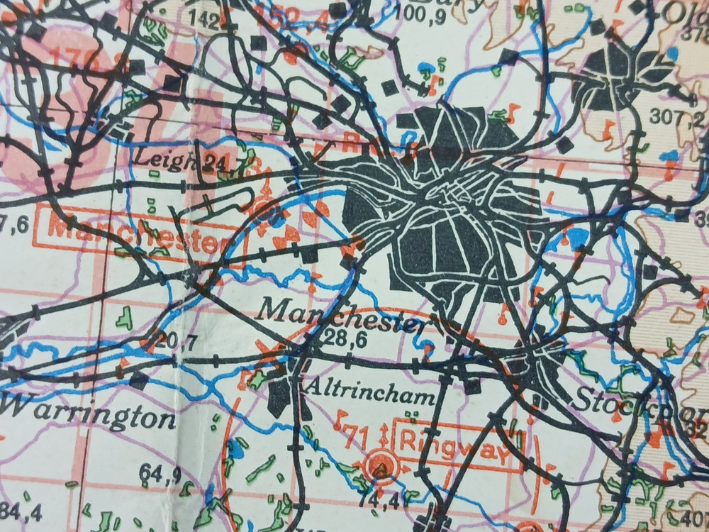 WW2 "RESTRICTED" GERMAN LUFTWAFFE MAP (LIVERPOOL, MANCHESTER, BIRMINGHAM etc)