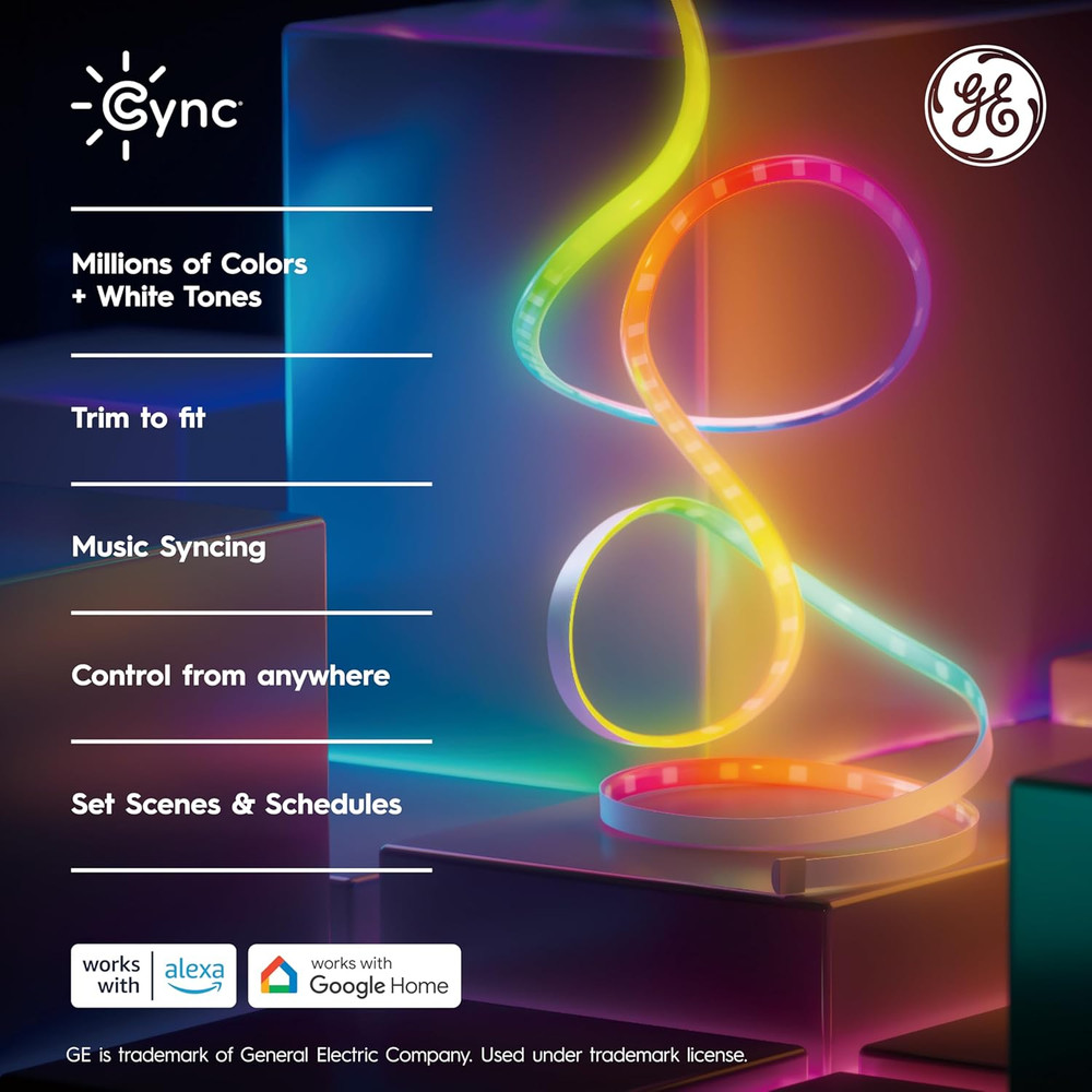Dynamic Effects Smart LED Light Strip with Music Sync, Color Changing Wifi Light