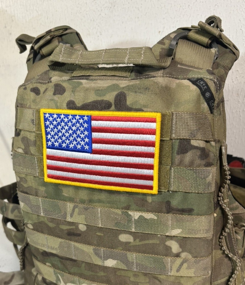 Large 5 x 3 inch USA Flag Patch - Embroidered