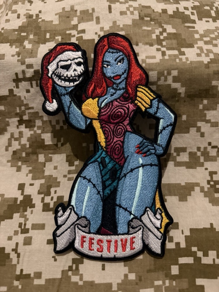 The Grumpy Pencil Pin Up FESTIVE Patch