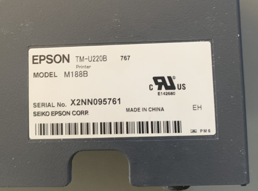 Epson TM-U220B M188B POS Receipt Printer Ethernet Network UB-E04 Tested No PS