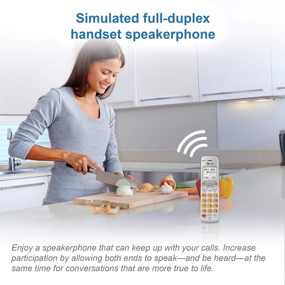 Long-Range Cordless Phone with Three Handsets and Secure Sound Technology