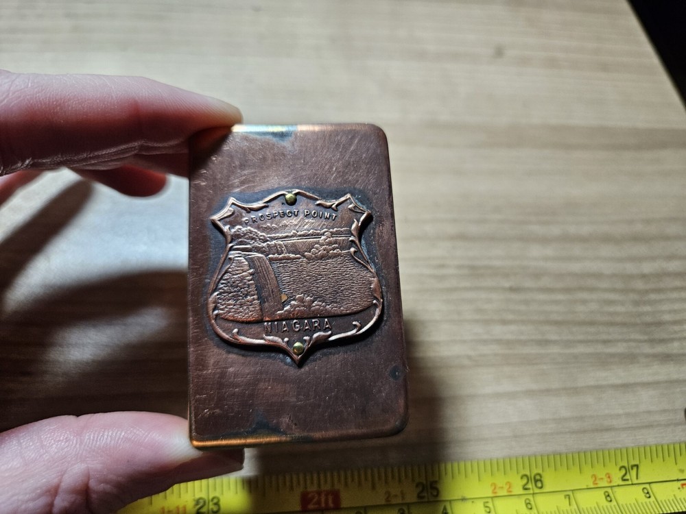 Vintage Prospect Point Niagara Brass? Marked Match Safe