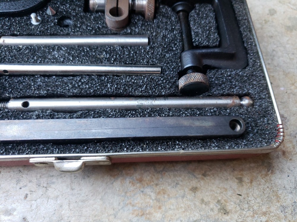 Starrett Universal Dial Indicator Set, No. 645, Back Plunger with Case & Box