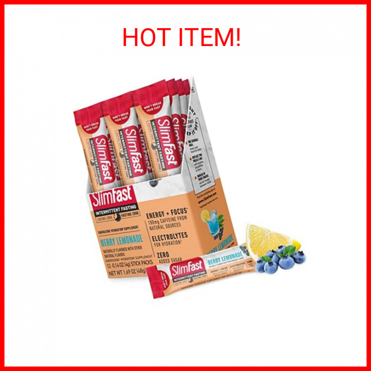 Hydration Packets, SlimFast Intermittent Fasting Electrolytes, Berry Lemonade 12