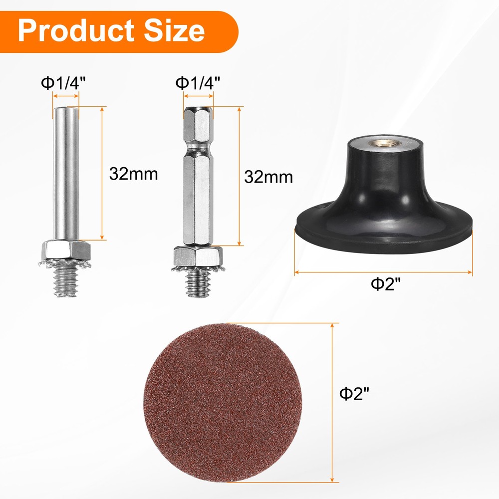 23pcs Quick Change Disc Set 2" Roll Lock Sanding Disc 80 Grits with Disc Holder