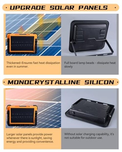 Multifunction Rechargeable Work Light Solar Portable Flood 1pack 100W 6000mAh