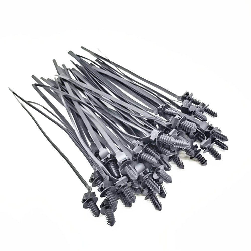 50PCS Nylon Cable Ties Car Kit Zip Strap Tie Wrap Push Clip Fastener Bundle Wire