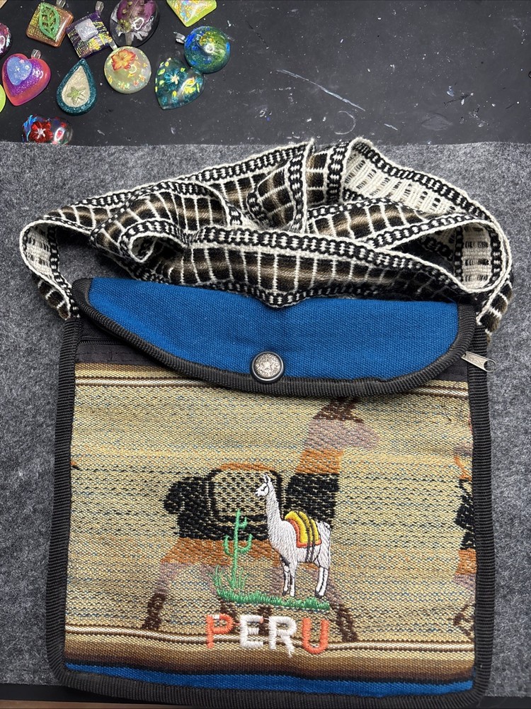 Handmade Peruvian Alpaca Purse With 50” Strap