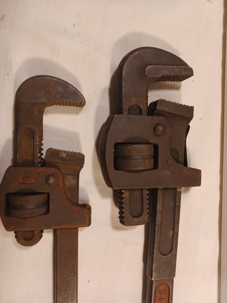 Pipe Wrenches 24" Western Auto 18" Unbranded Vintage