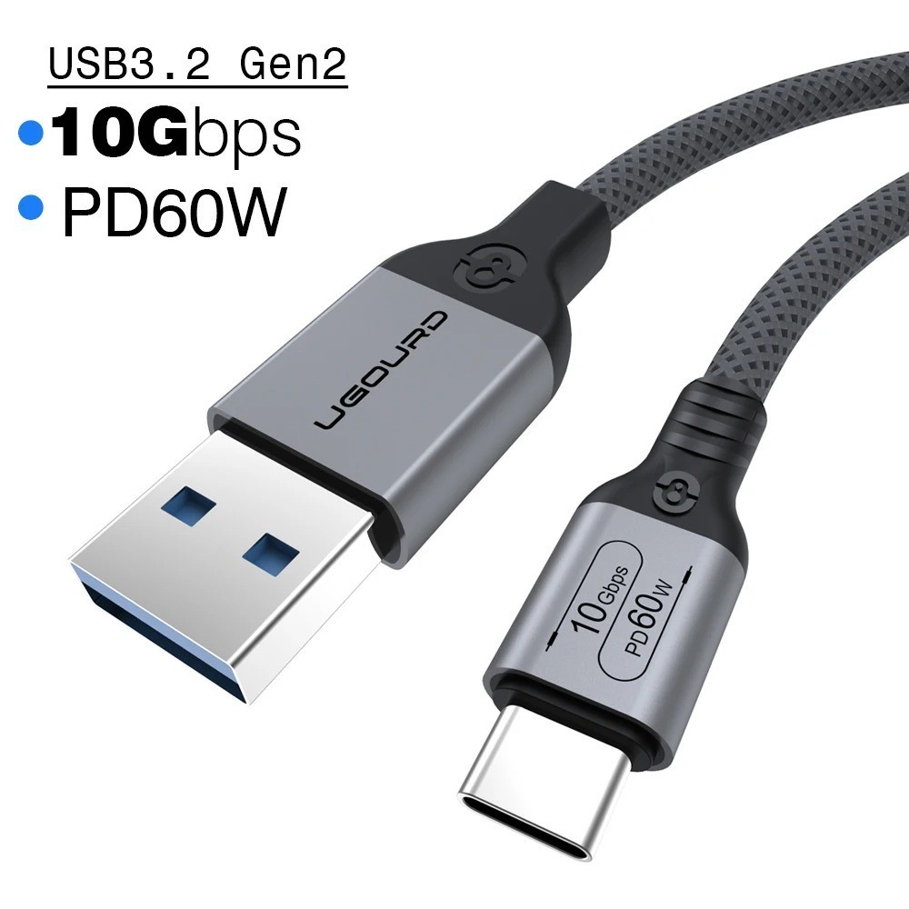 USB 3.2 USB 3.1 Gen2 10Gbps USB-A to Type C Cable 60W Fast Charge
